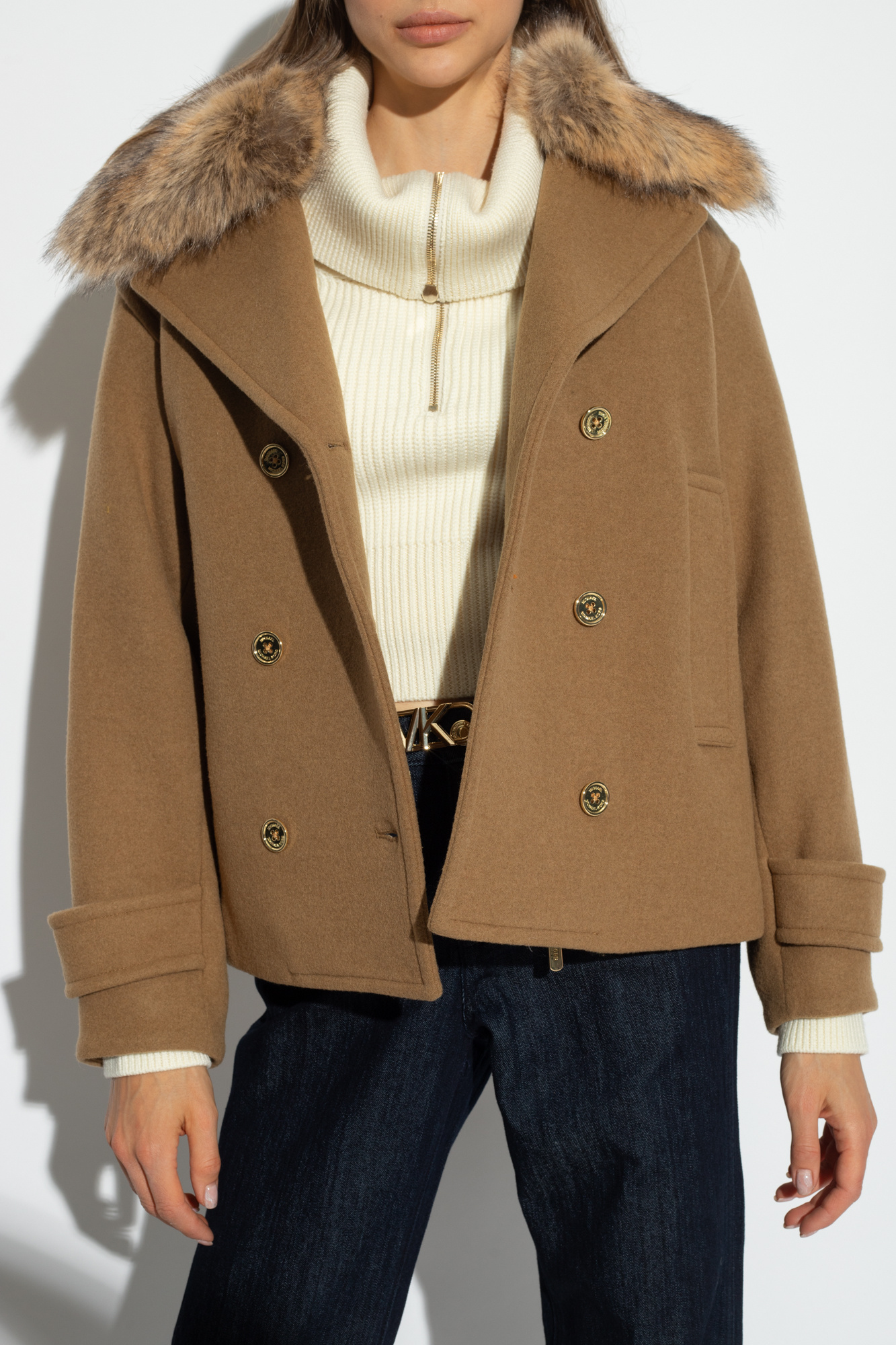 Michael kors shearling clearance jacket